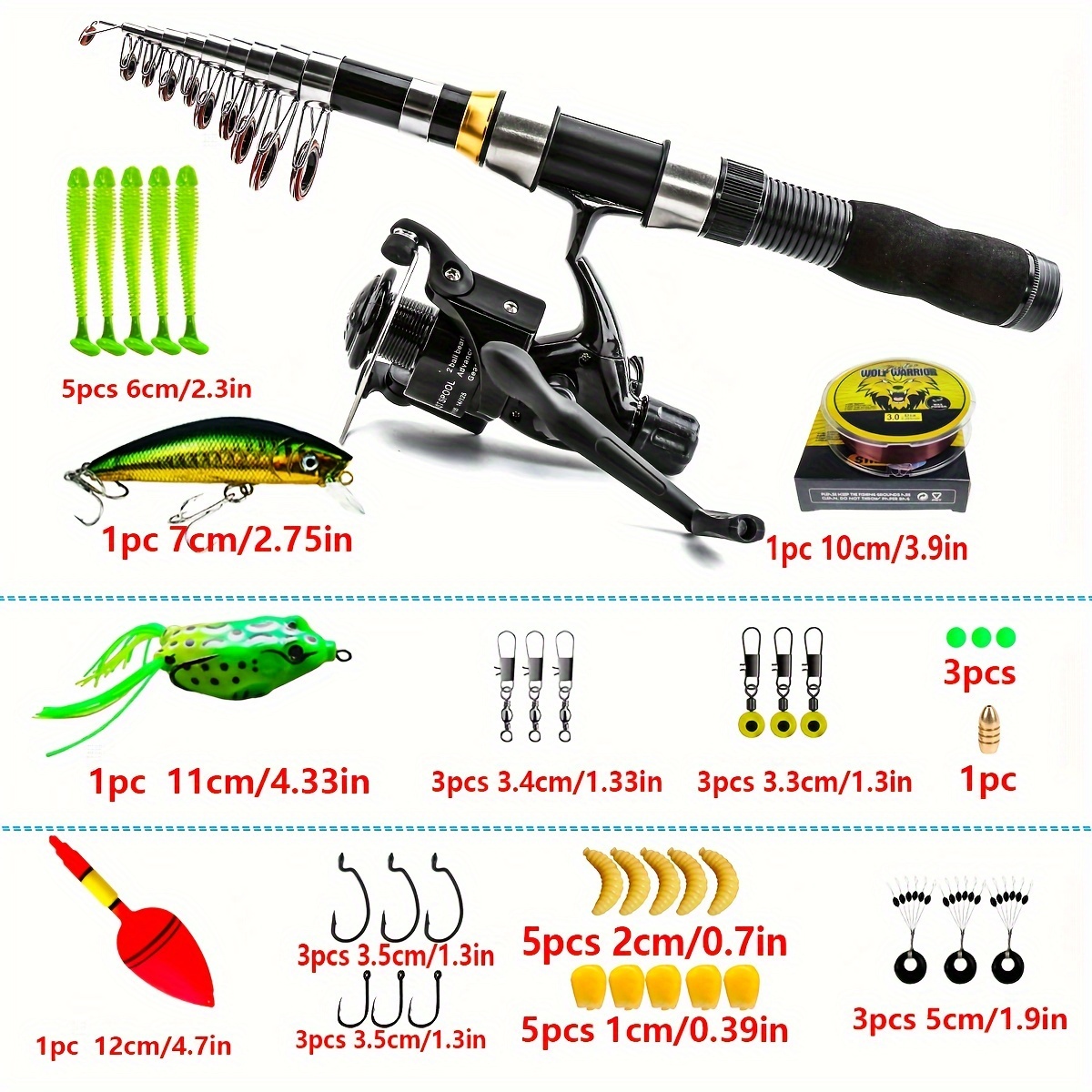 82.68/90.55inch Telescopic Fishing Rod And Fishing Reel Combo, Carbon Fiber  Fishing Rod, Spinning Reel, Storage Bag