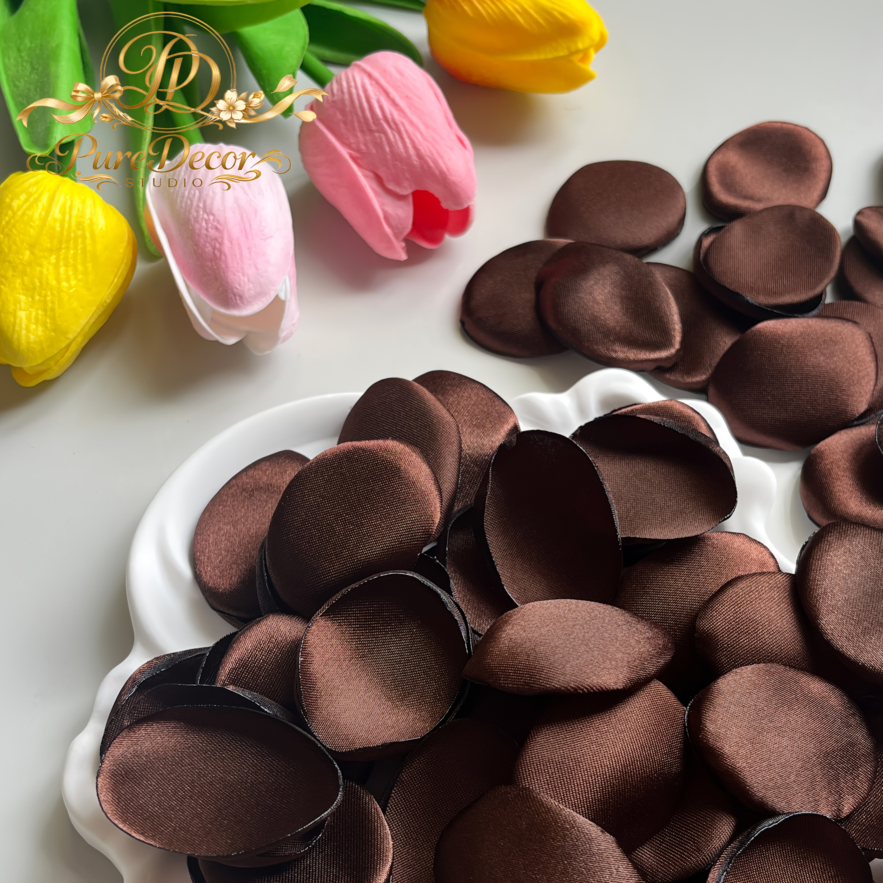TEMU 80/390 pétales de rose artificiels faits à , , marron chocolat, pétales de fleurs de mariage pour fériés, les réunions de famille, les fêtes
