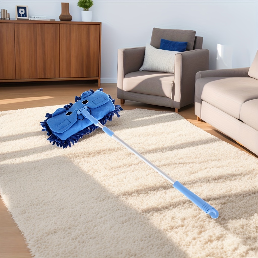 1pc childrens mop household cleaning tool retractable childrens toy mop mini flat mop chenille dust removal   cleaning childrens bedroom sweeper mop play house details 2