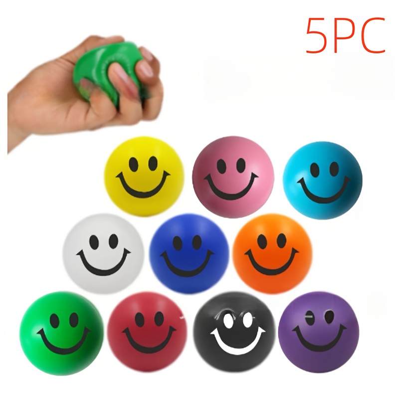 TEMU 5pcs Face Grip Balls - Non-slip Relaxation Exercise Balls, Suitable For Hands, Fingers, , Shoulders & Back - Post-stroke Rehabilitation, Elderly