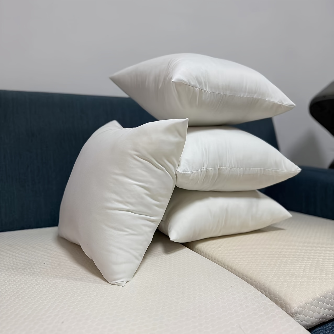 4pcs classic white throw pillow inserts high   cushions for sofa car and bedroom decor details 5