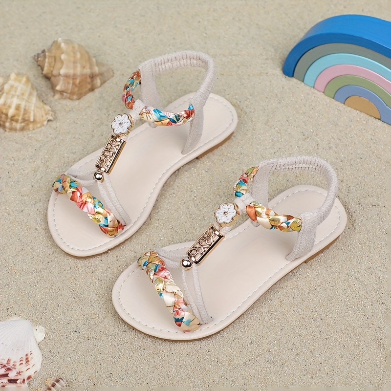 2025 Summer New Style Thong Style Flat Casual Breathable Woven Beach Sandals