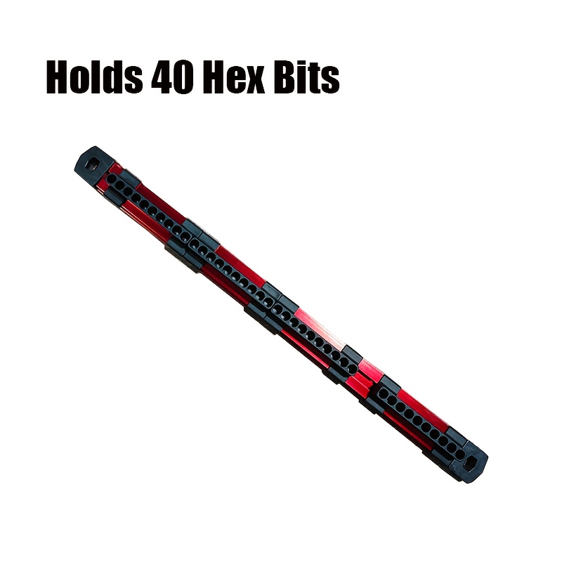 1pc Hex Bit Organizer With Magnetic Base 40 Hole Screwdriver Drill Bit Holder Tray With Strong Magnetic Base For 1/4 Inch Hex Bit & Drive Bit Adapter