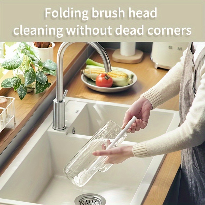 Bottle Brush, Bottle Cleaning Brush with Long Handle, Suitable for Cleaning Narrow-Mouth Containers, Vacuum Sports Bottles, Tumblers, Flasks And Glassware