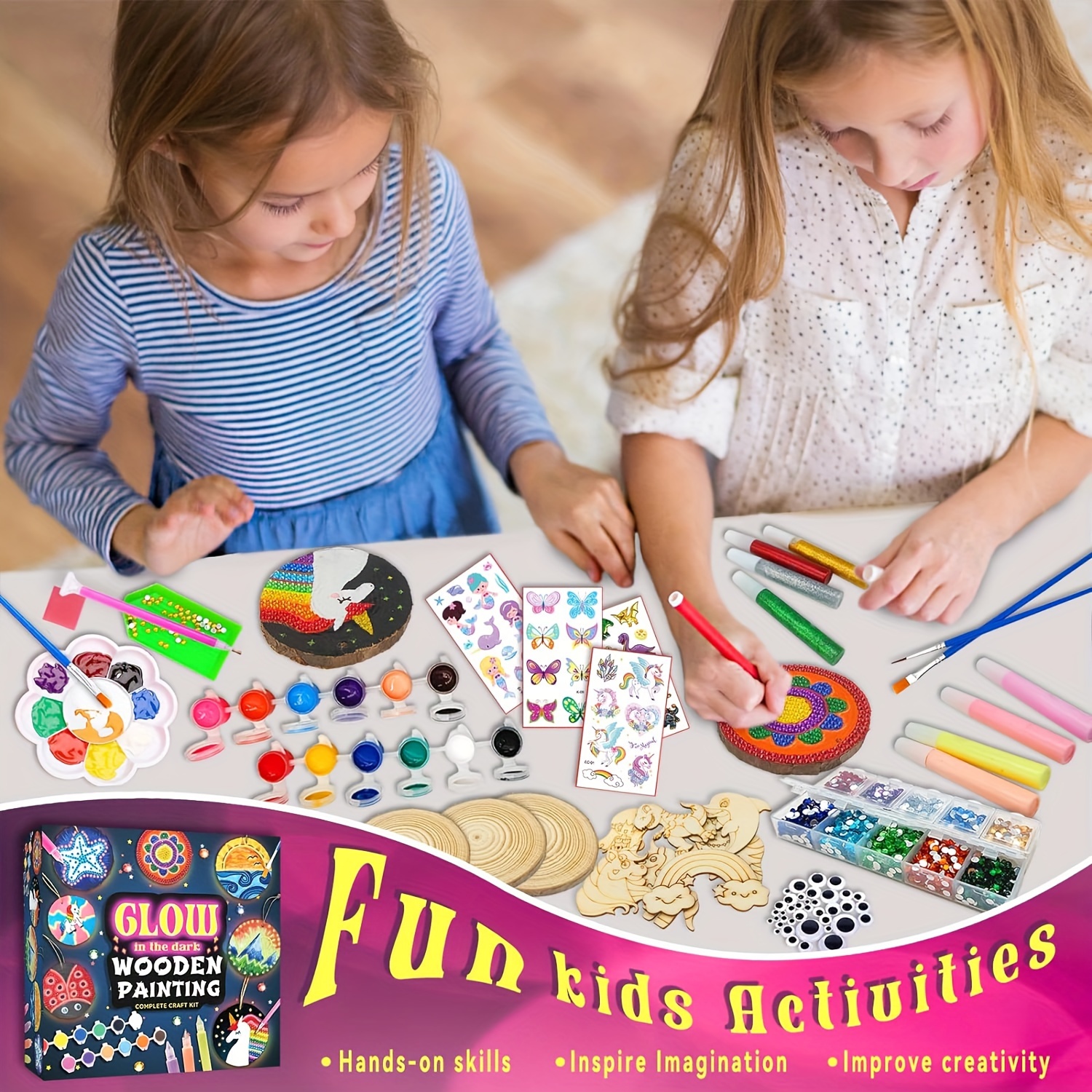 Wooden Glow-in-The-Dark Painting Kit for Kids