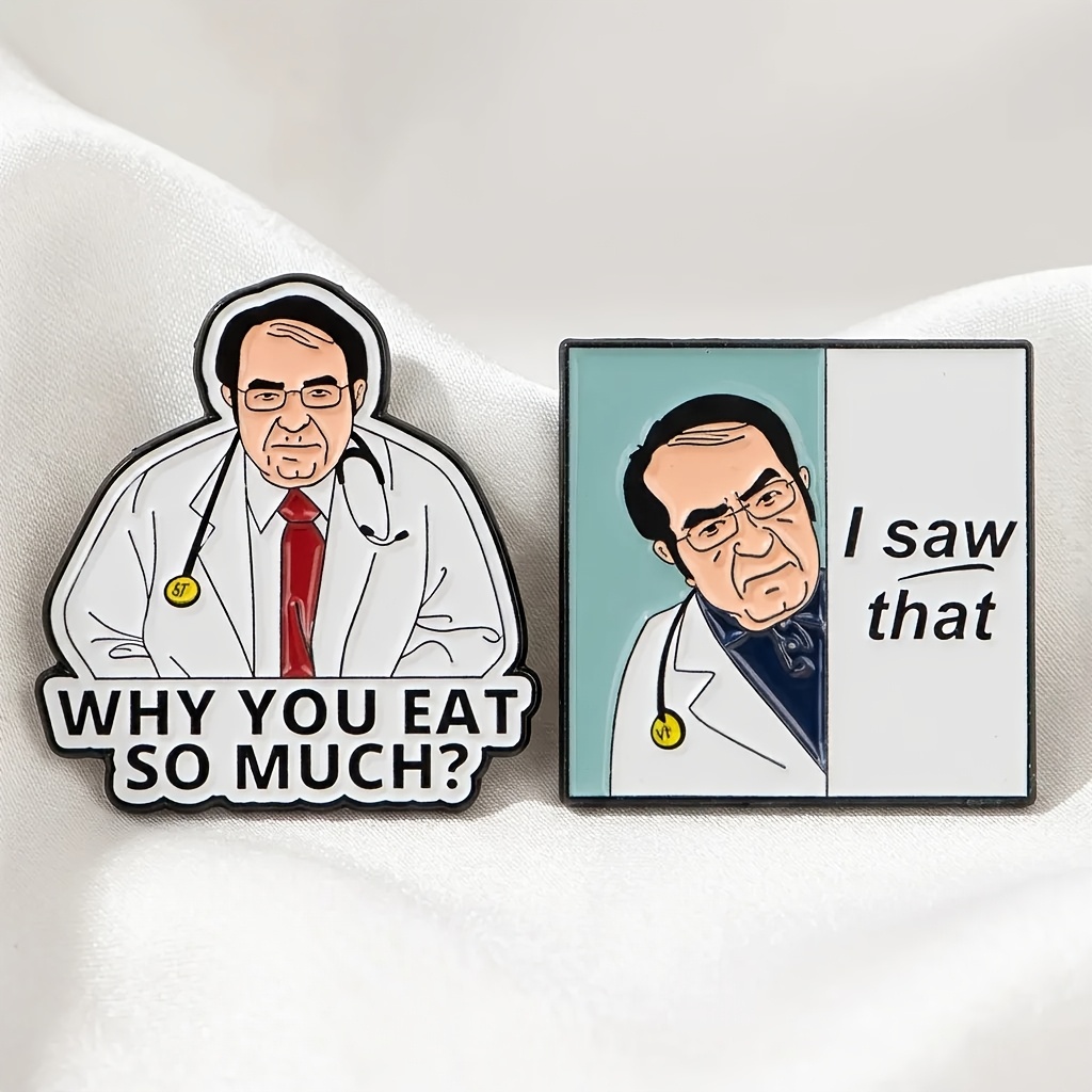 2pcs Set Bkbkaak Doctor Enamel Pin - And "why You So Important?" Quote, Multicolor Mixed Colors, Durable Enamel Brooch For Backpack, Handbag, Jacket - Fan Gift