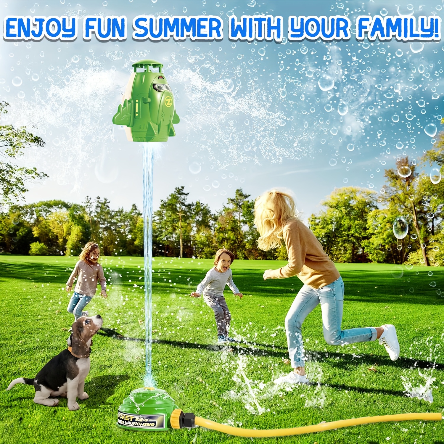 Kids Sprinkler Toy with Adjustable Nozzle Red & Yellow