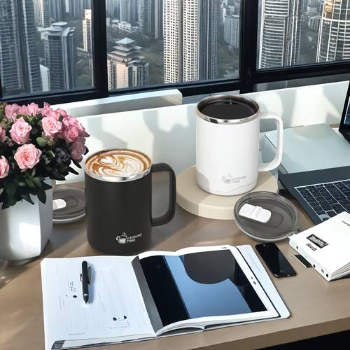 1pc stainless steel insulated mug with lid for office tea brewing high quality drinking mug for coffee mug for