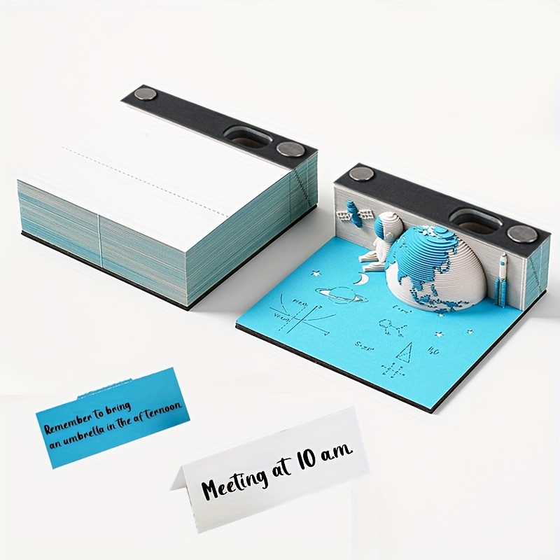 Oinvest-Bloc-notes 3D avec lumière LED, Cubes de bloc-notes 3D, Bloc-notes  bricolage, Notes autocollantes, Cadeaux de Noël, Maison, 160 feuilles