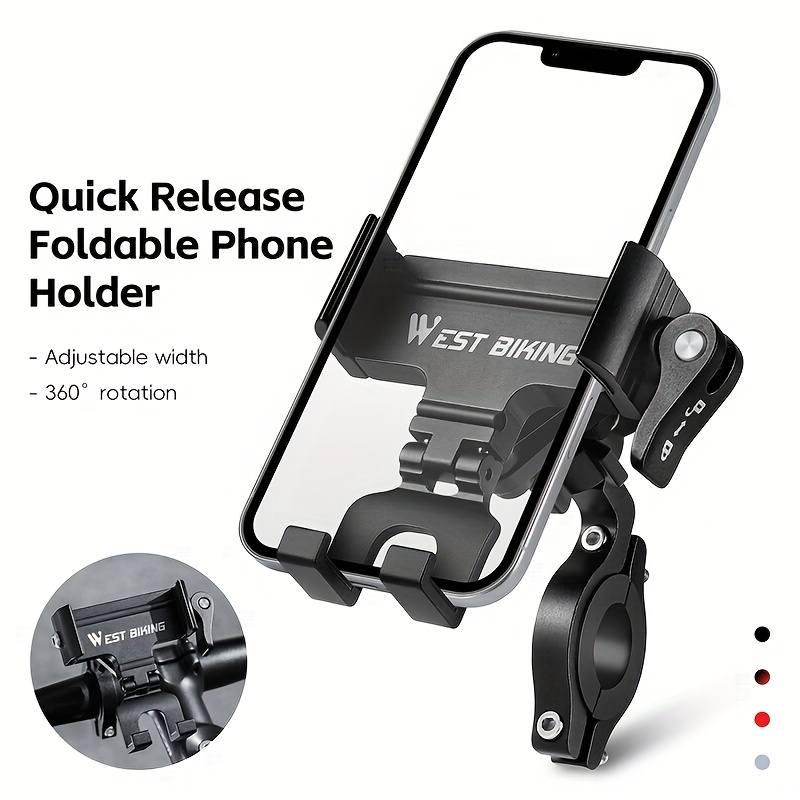 Image of West Biking 1s Quick Disassembly Phone Mount Bicycle Phone Mount Bicycle Phone Mount For Handlebar Diameter 22-45mm/0.87-1.77in 360° Rotatable Suitable Bicycle Mobile Phone Holder 1pc