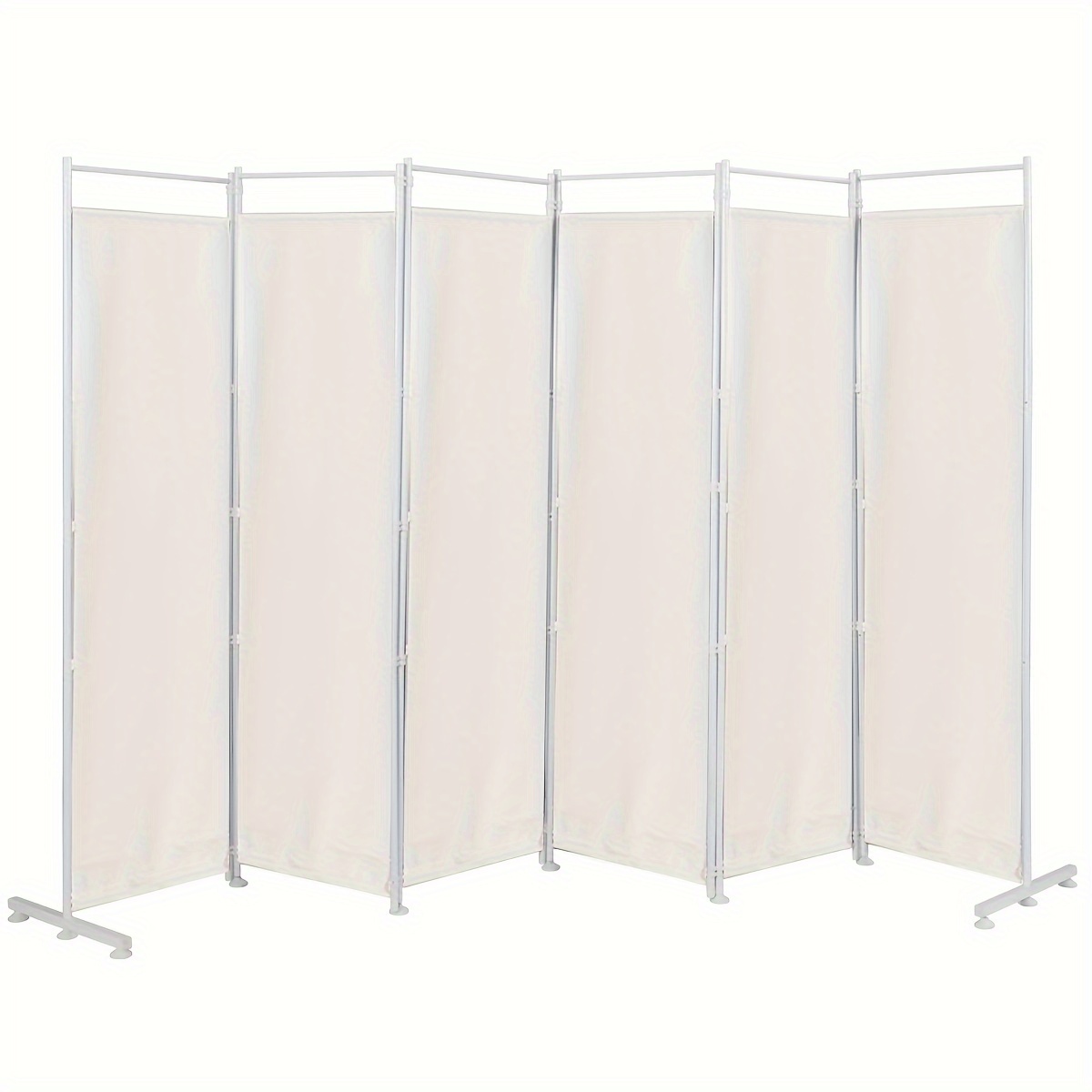 

Costway 6-panel Room Divider Folding Privacy Screen W/steel Frame Decoration White