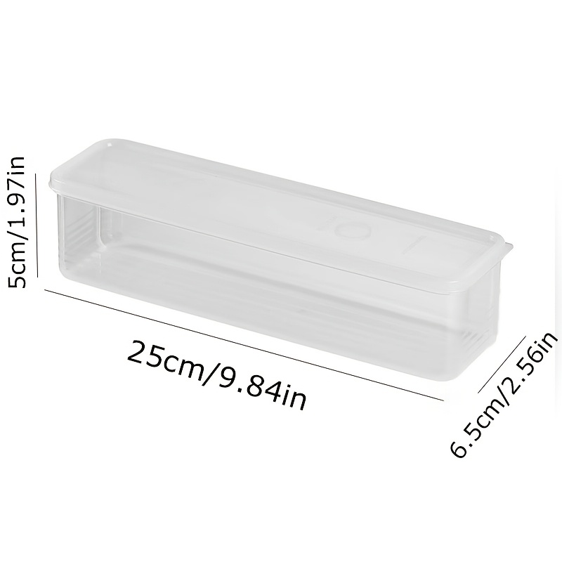 2/6pcs Long PP Plastic Vegetable Storage Containers - Durable Airtight Kitchen Organizer for Cilantro, Green Onions, Mint & More - Refrigerator Replacement Bins, Appliance-Friendly Food Savers