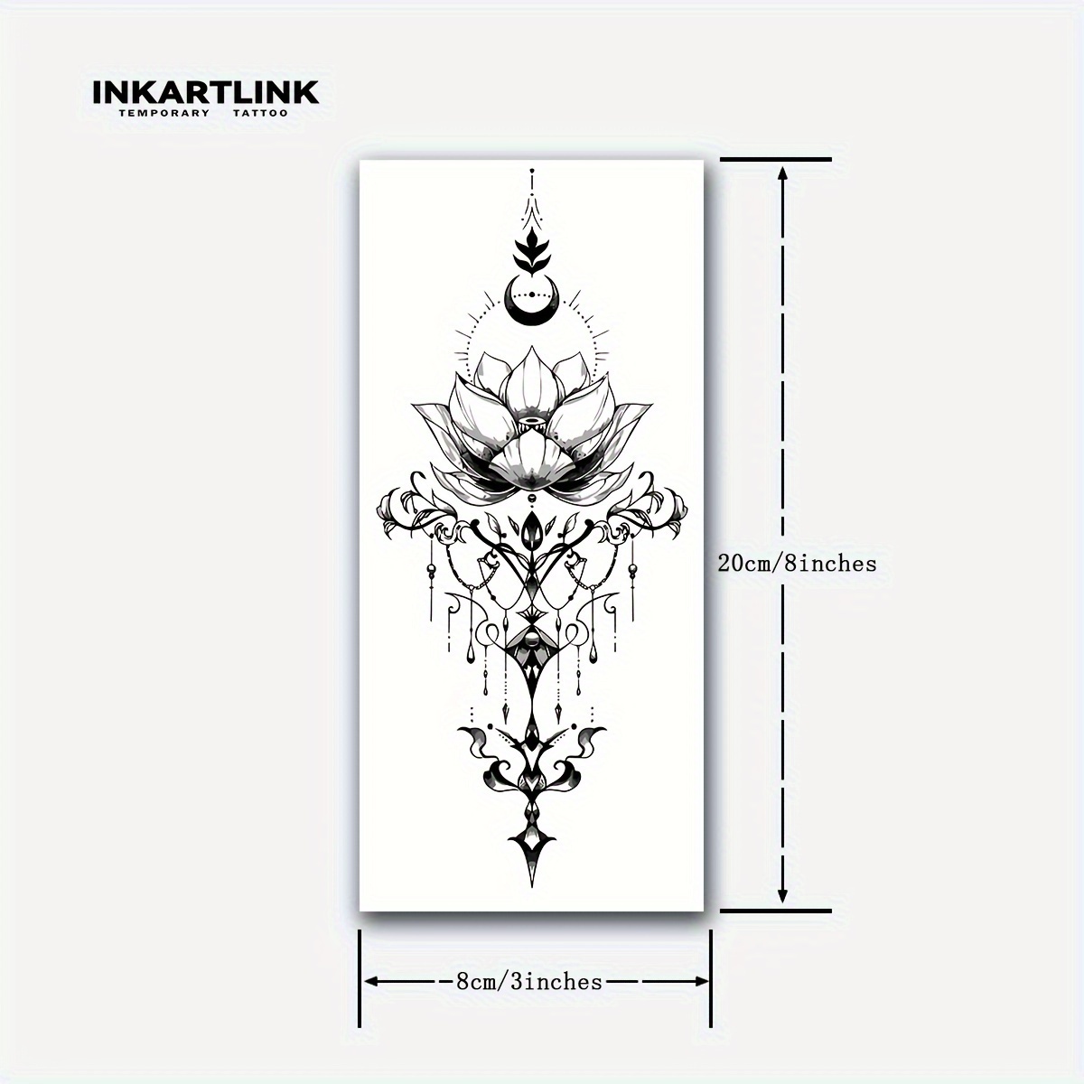 Inkartlink Tattoo Technology - Semi-permanent, Waterproof For Lotus Pendant & Heart Designs, Realistic Fake Tattoos For A Genuine Look, Inkartlink