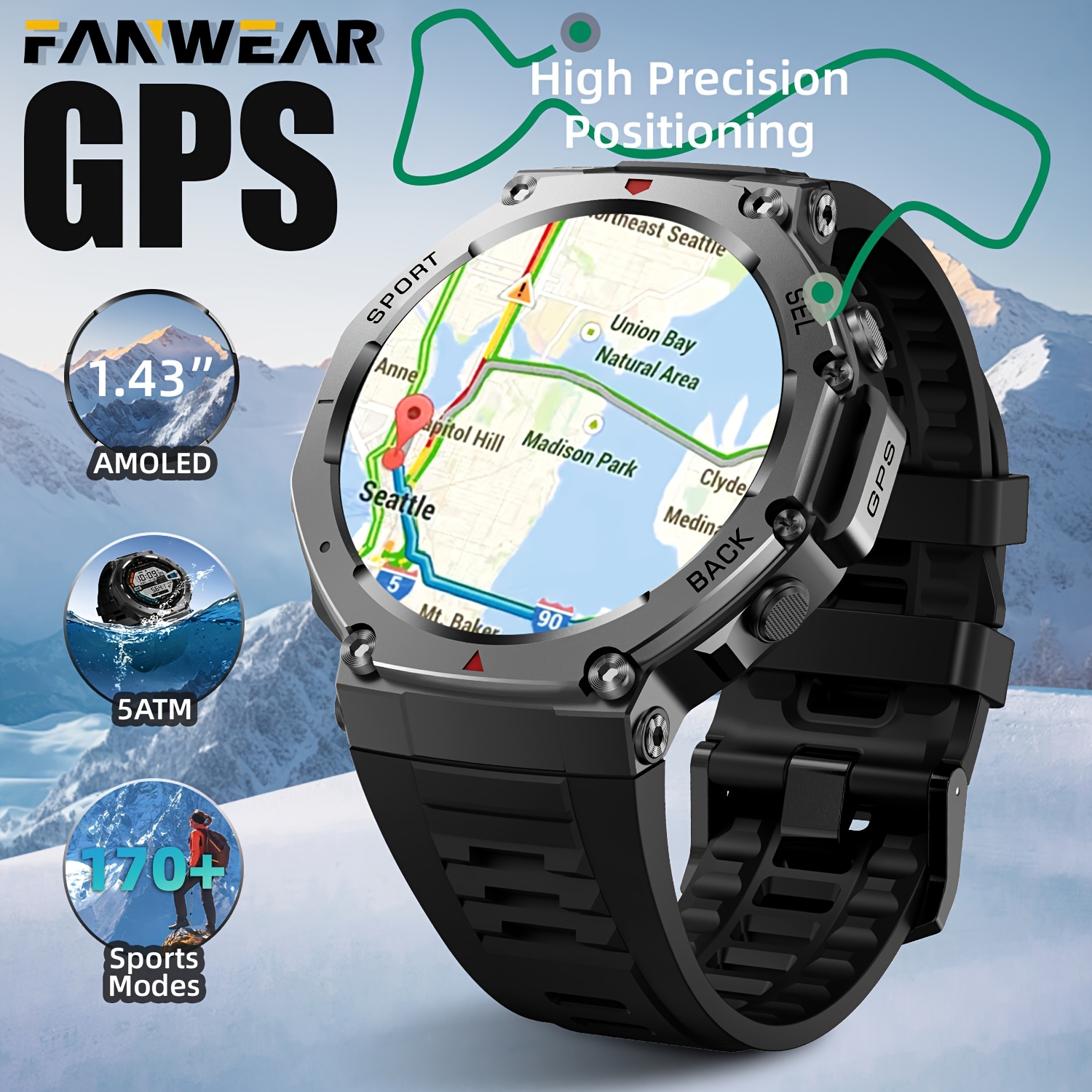 reloj inteligente de para hombres gps de y presión