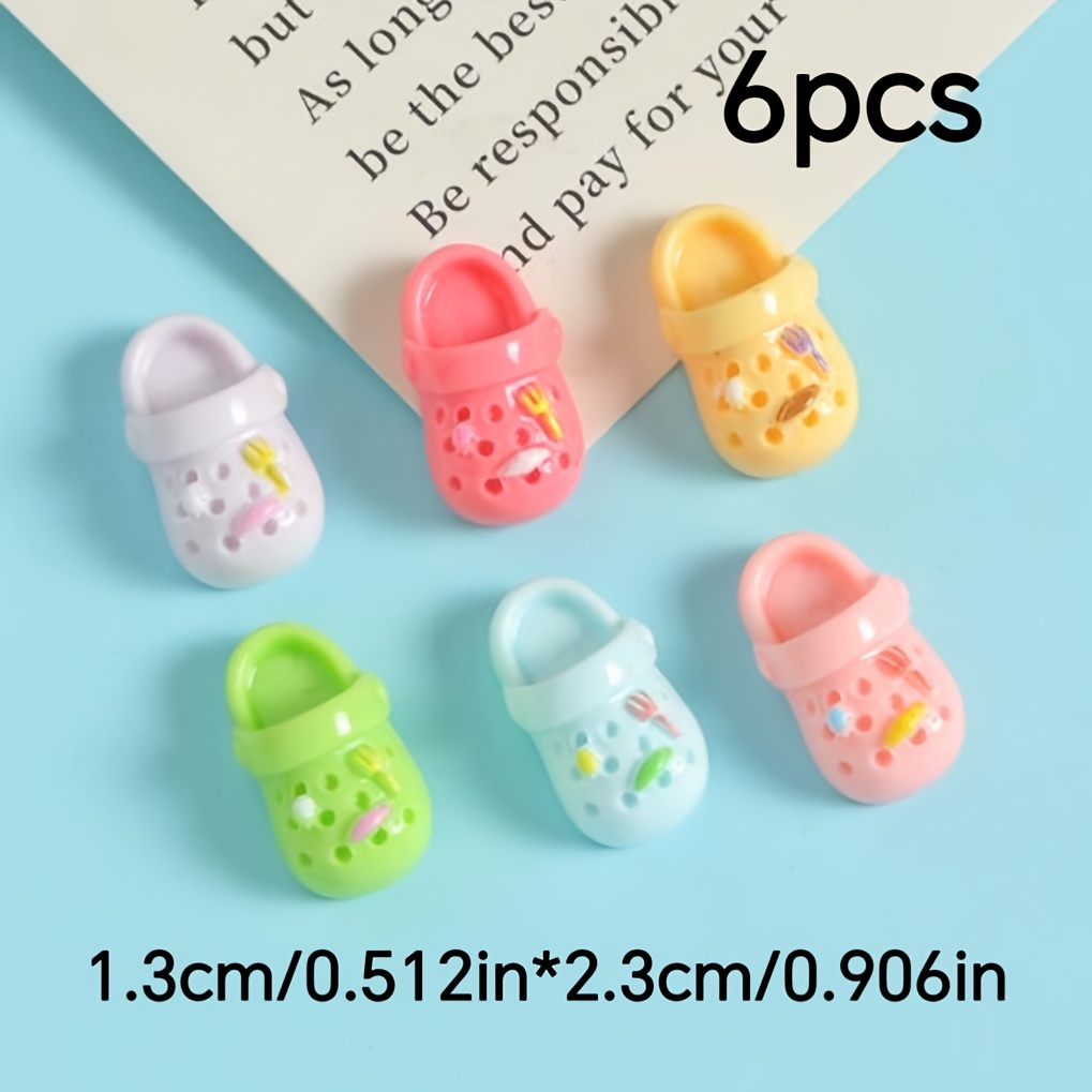 E-shop 6er-Set bunte Harz-Kühlschrankmagnete im Clog-Schuh-Design, dekoratives Kühlschrankmagnet-Set, geeignet für Küche, Büro und Heimdekoration, Wahl