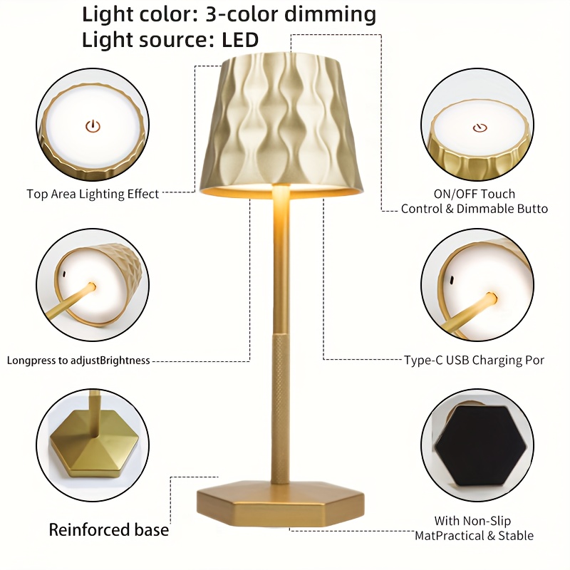 Luxury Cordless LED Table Lamps with Touch Control