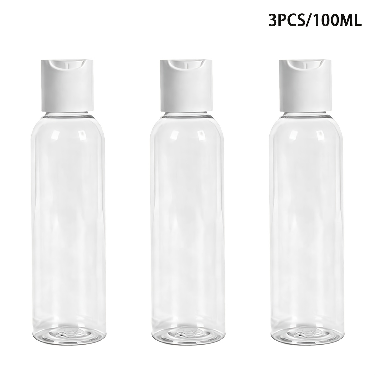 TEMU 3 Pack Leakproof Travel Bottles - Refillable Empty Plastic Cosmetic Containers For Toiletries Shampoo Lotions Cream