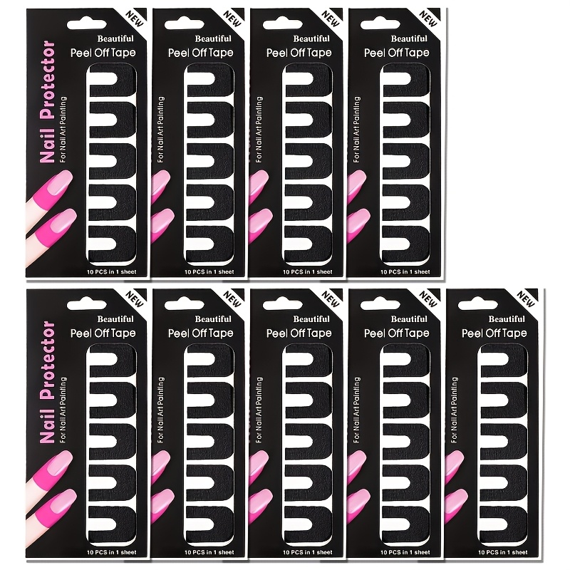 30/90pcs U-shaped Nail Protection Stickers - Odorless Latex Nail Protector, Anti-stain Nail Art, Painting And Printing - Flexible Nail Art Tools, Professional Nail Art Additions, Easy-to-use Design