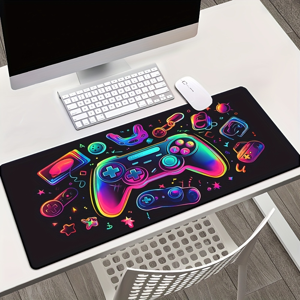 E-shop Leuchtendes Gamepad Muster HD Gedrucktes Pad für Schreibtisch, Multifunktionales XXL Mauspad, Tastatur Gaming Mausmatten, Büro Computer