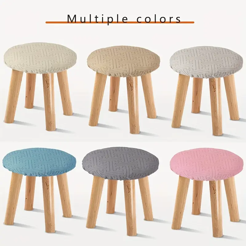 JOYOLA 4 Pièces Housse Tabouret de Bar Rond Élastique, Coussin Lavable Noir (Diamètre 28-38cm JOYOLA 4 Pièces Housse Tabouret de Bar Rond Élastique, Coussin Lavable Noir (Diamètre 28-38cm