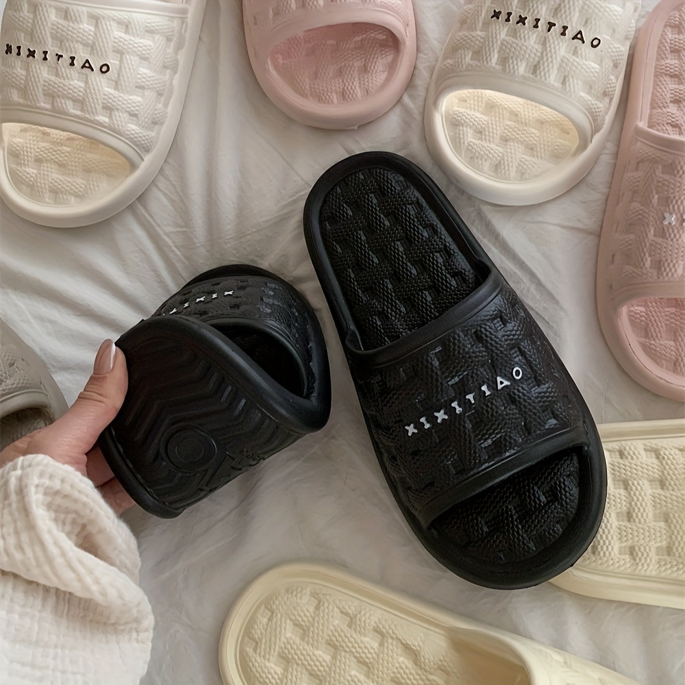 xixitiao casual comfortable solid color open toe slippers - Temu