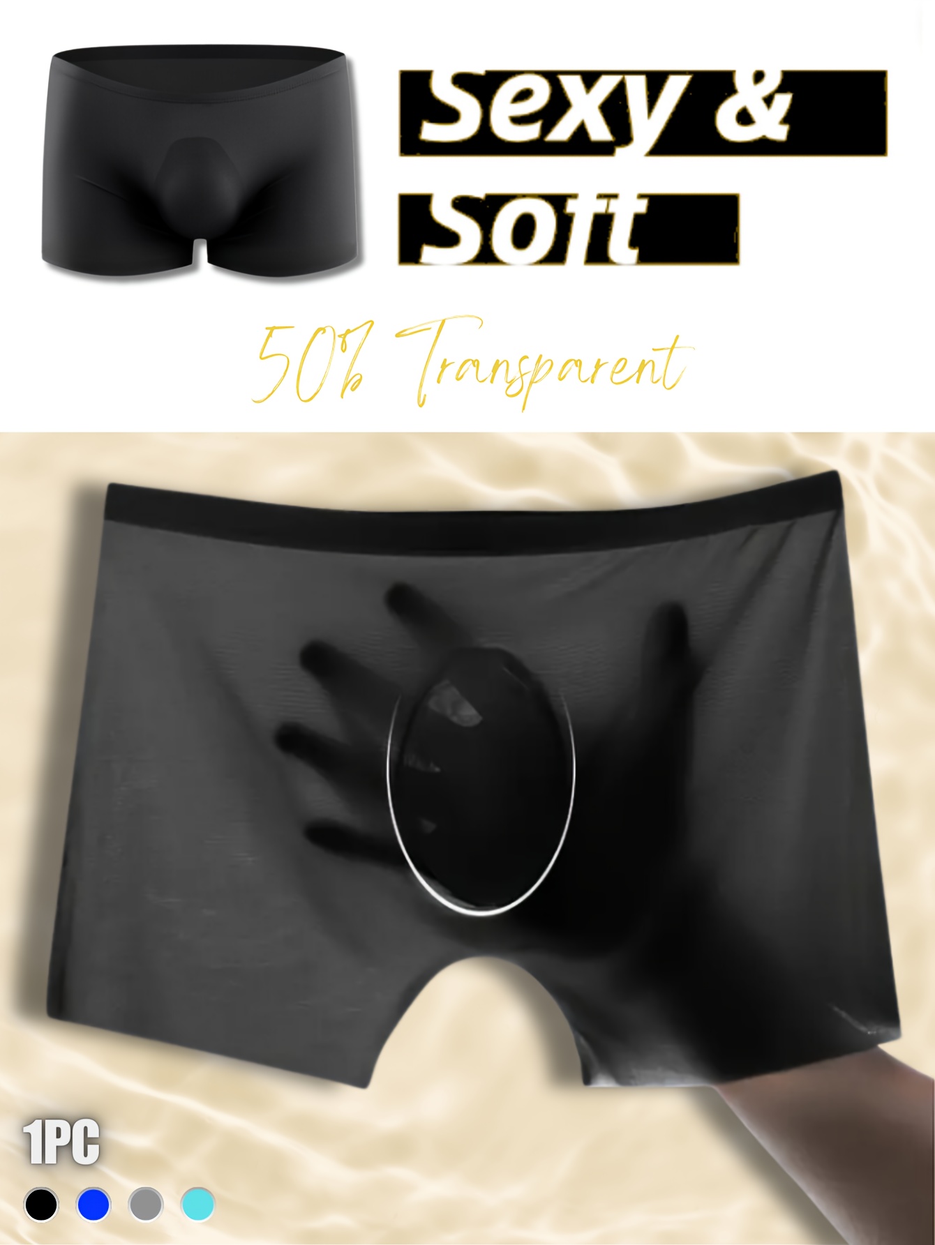 Men's Sexy Ultra thin Transparent Seamless Mixed Color - Temu