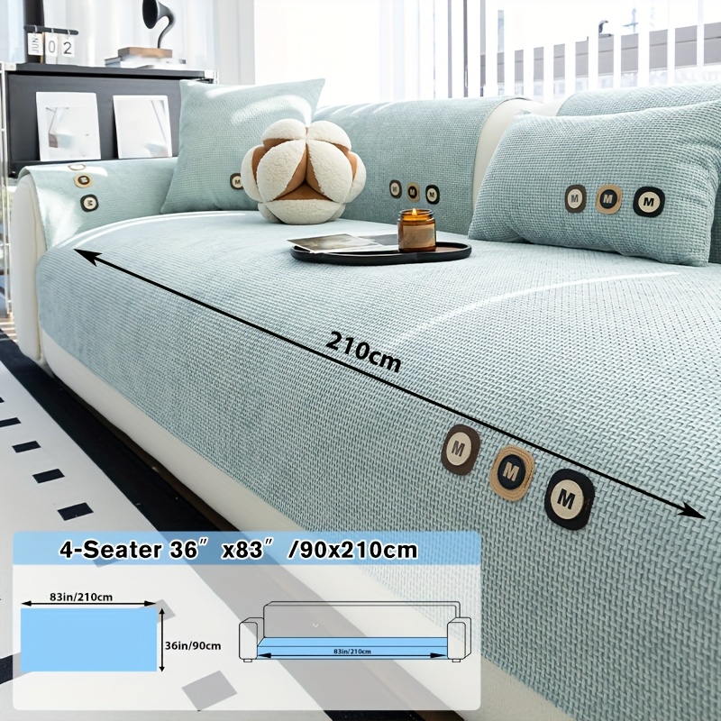 TEMU 1 pieza, cojín de sofá de estilo minimalista de lujo, color sólido, malla, chenilla, fundas de sofá con de , decoración del hogar , fresca,