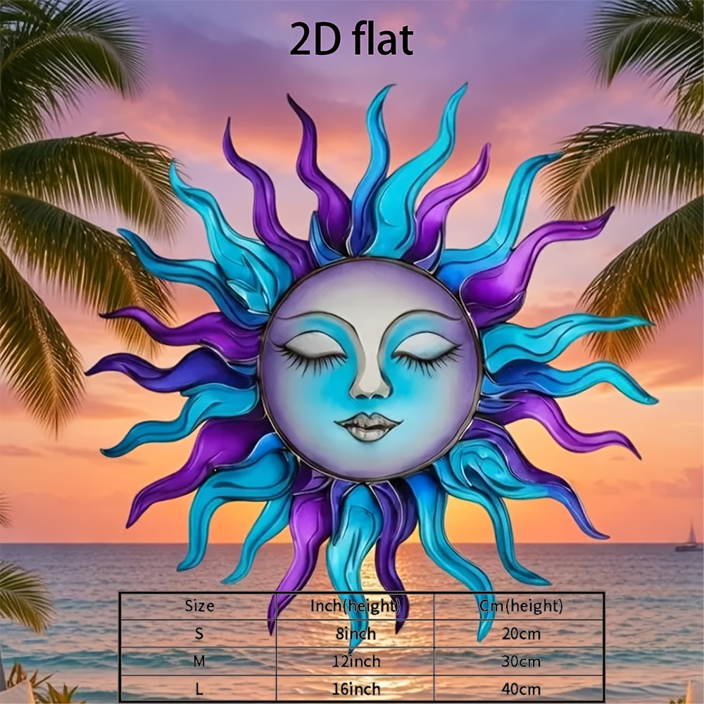 TEMU 2d Flat Metal Wall Art Bohemian Decor For Home Garden Patio Outdoor Indoor Living Room Bedroom Kitchen Bar, Unique Gift