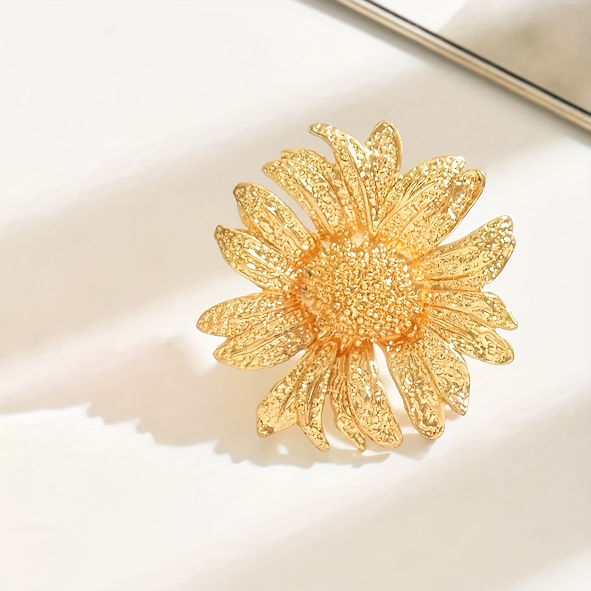 Exaggerated Minimalist Sunflower Ring