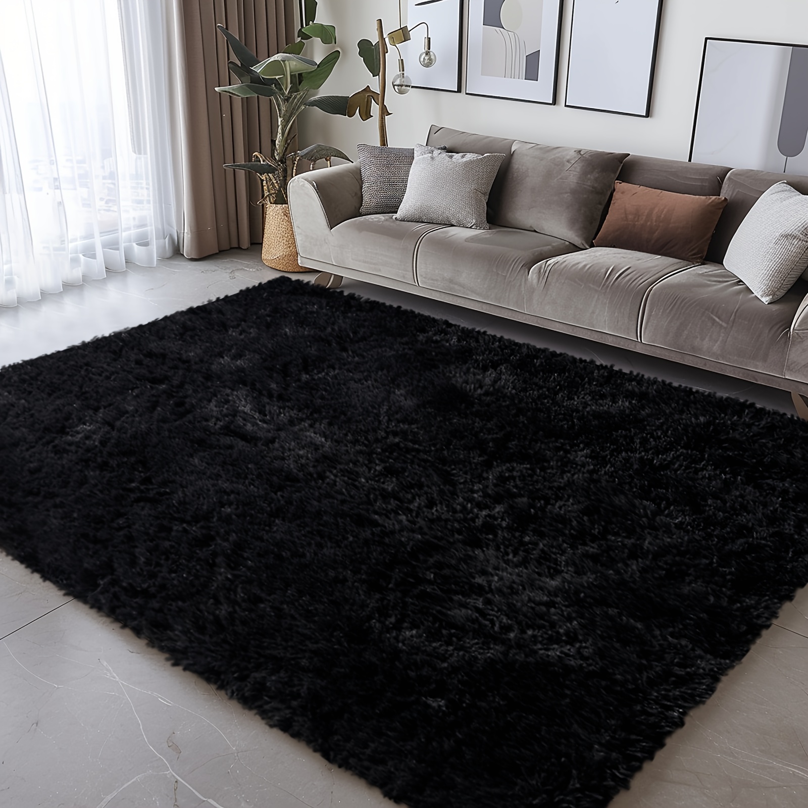 

1pc Super Soft Thickened Fluffy Area Rug For Living Room, Soft Shag Area Rug Plush Indoor Carpets For Bedroom, Non Skid Fluffy Fur Rug For Room Home Decor