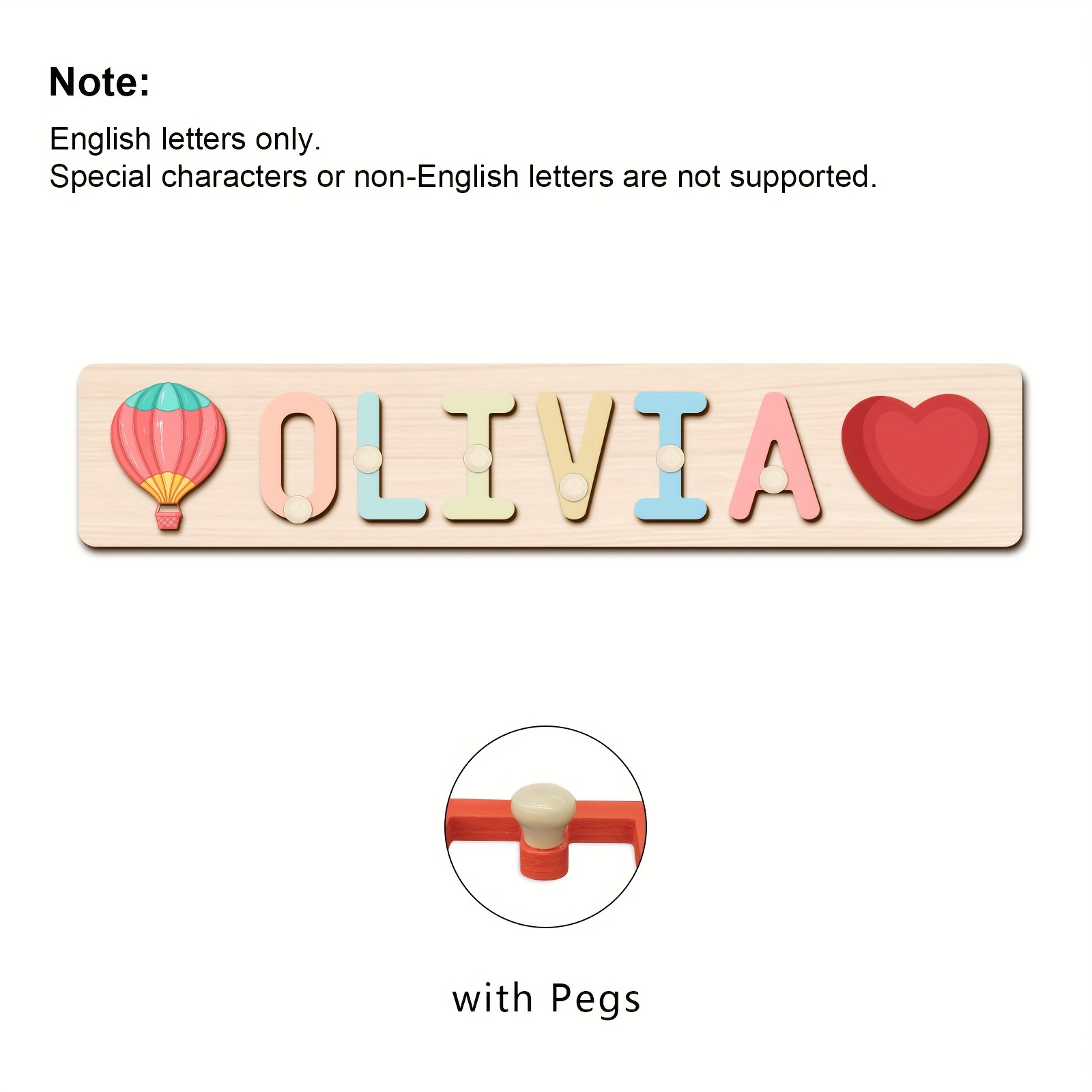 Personalized Wooden Name Puzzle, Educational Toy for Kids