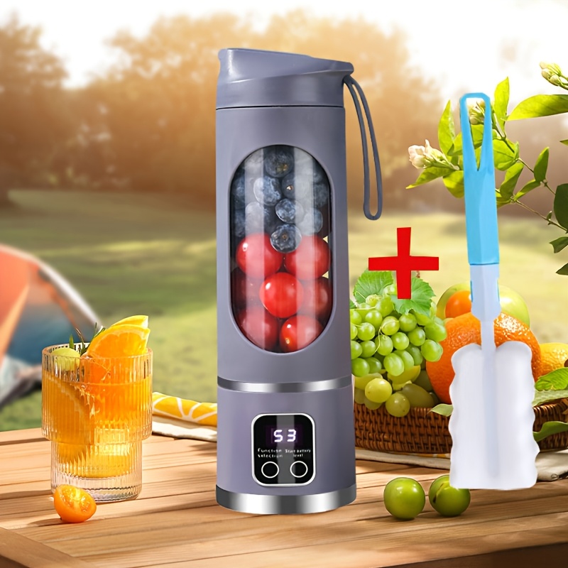 TEMU Portable Juicer With Led Display - Usb Rechargeable Handheld , Valentine's Day Gifts, Li--powered Home Juicer, For Smoothie And With ,