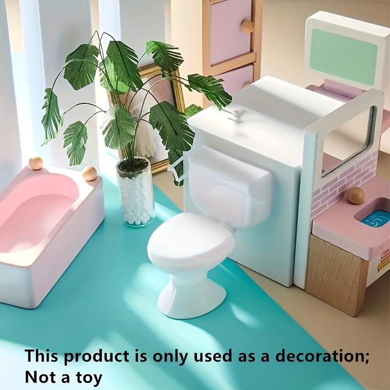 Set De Baño Para Casa De Muñecas Escala 1:12, Muebles De Simulación Realistas, Resistente Y Duradero, Perfecto Para Coleccionistas Y Niños