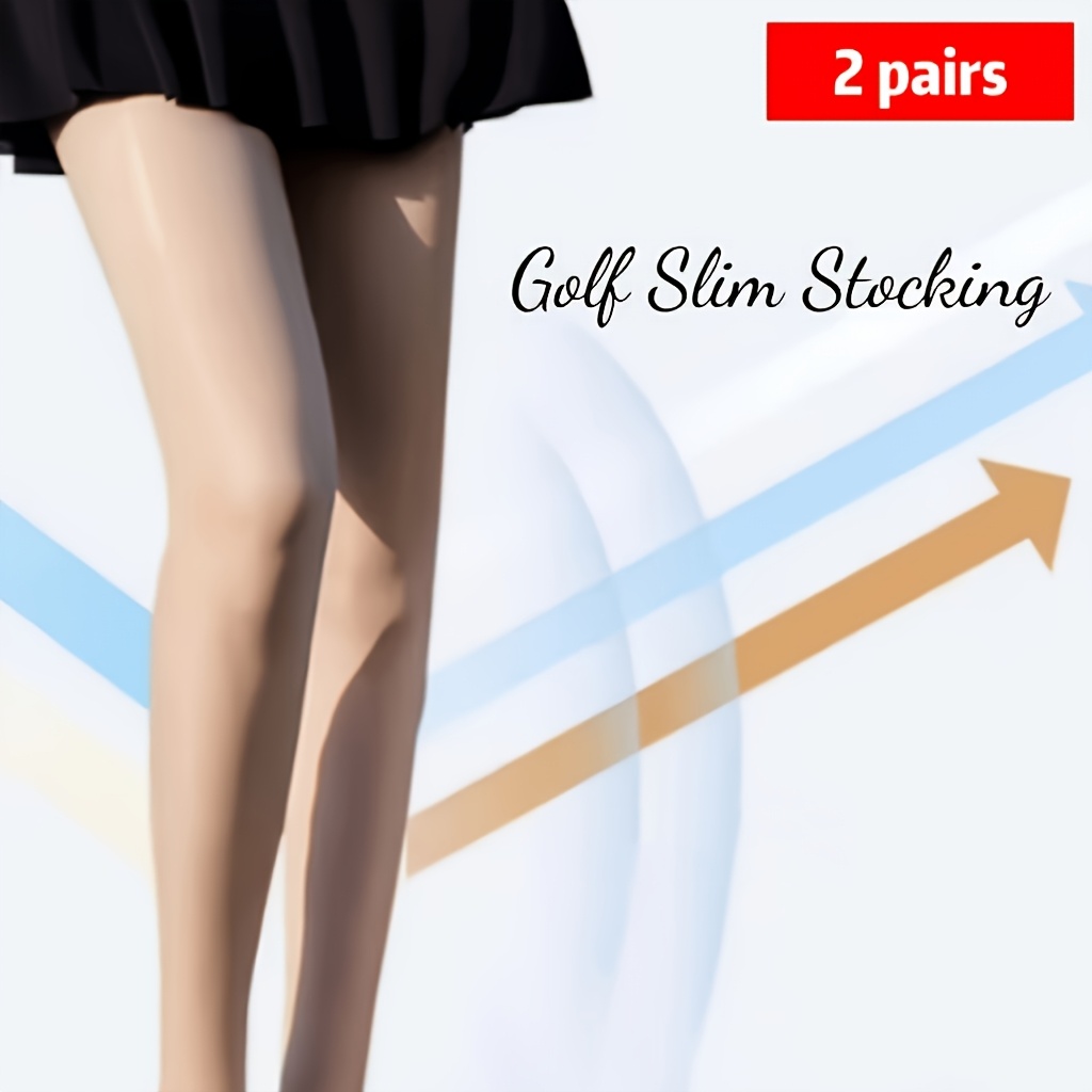 TEMU 2 Paires de Chaussettes Longues de Sport pour Femmes, Tennis, Golf, Extérieur, Finnes, Respirantes, Haute Élasticité, Protection Solaire,