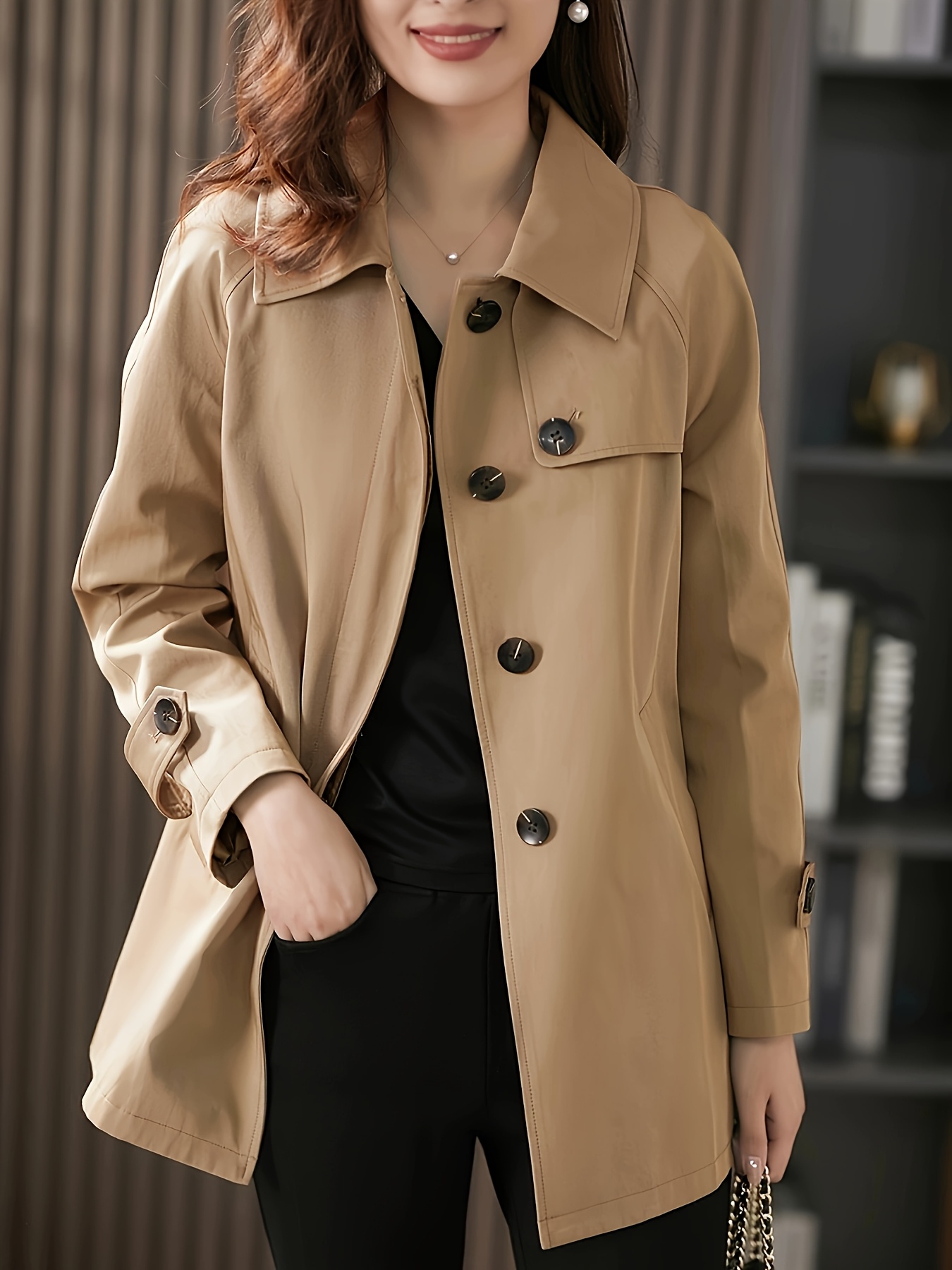 Winter Damen Kurzmantel FrÃ¼hjahr Trenchcoat Passform Mantel Damen