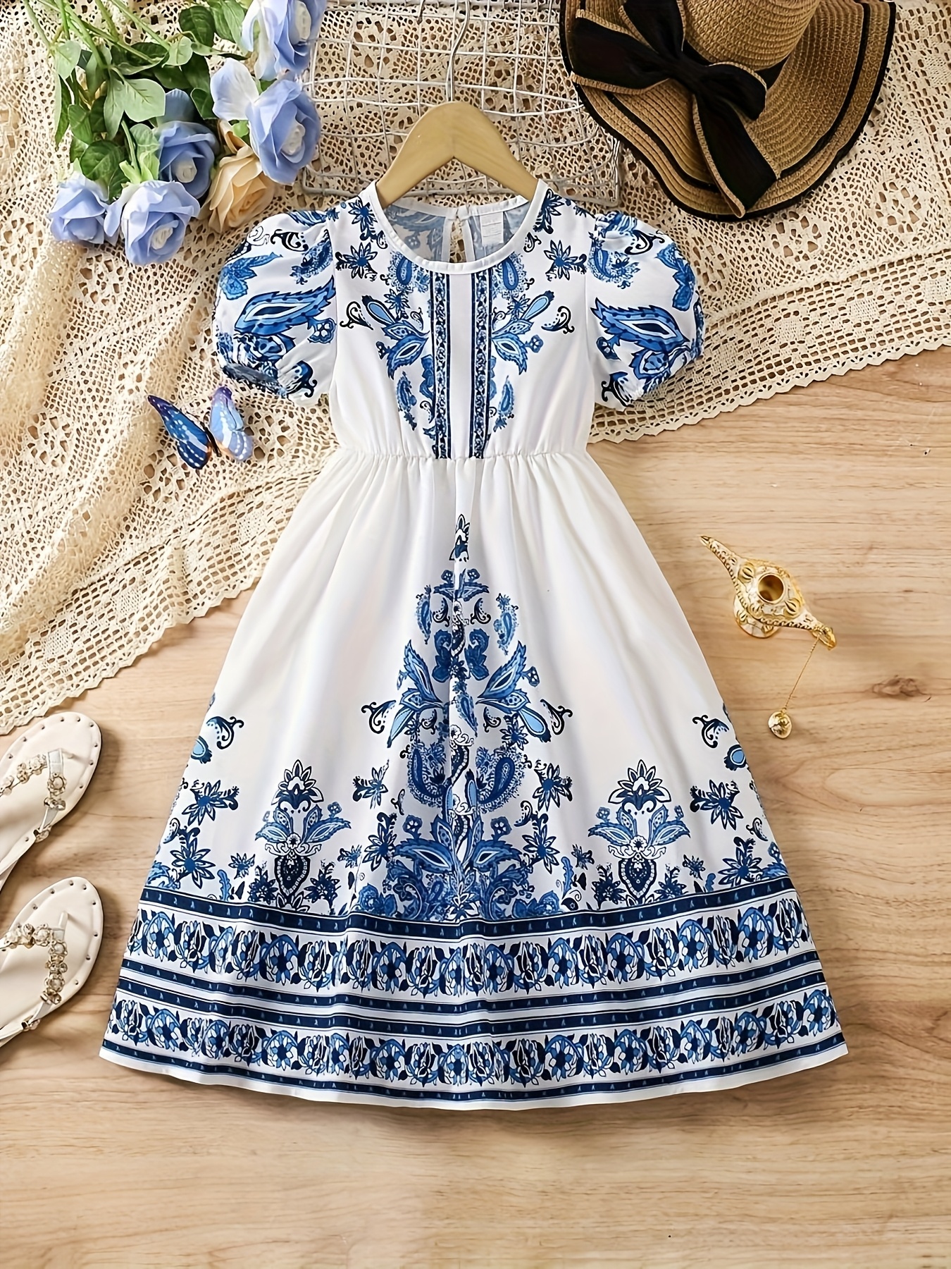 bohemian dress for teenager style festival blue MarryUP A Line Dress YGroup_RS6D420 Crafted from a soft Size:XS-2T