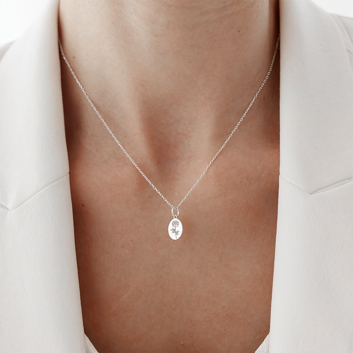 Women's Personalized 18K Gold-Plated Stainless Steel Pendant Necklace