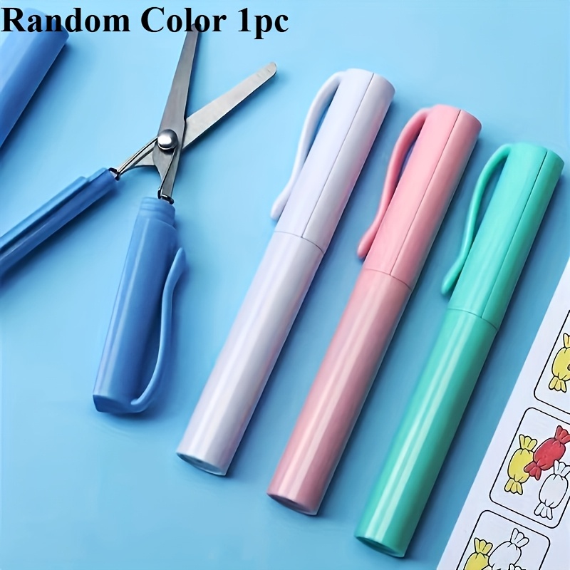 TEMU Compact Folding Scissors - Portable & Office Shears Random Color