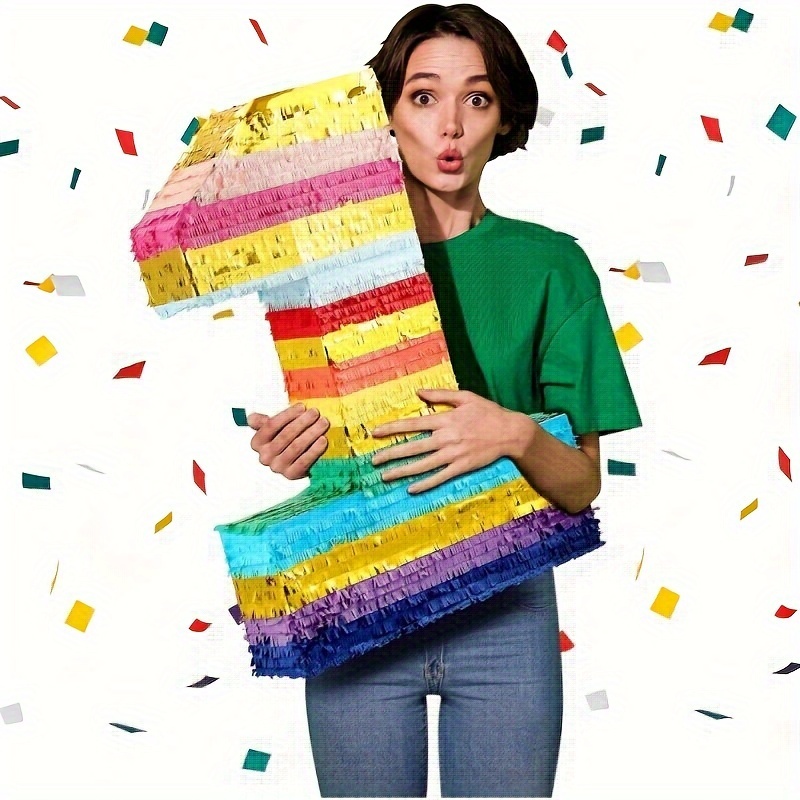 Kit de piñata de unicornio grande con venda y palo para  decoraciones de fiesta de cumpleaños de niñas (20 x 14 x 5 pulgadas) :  Juguetes y Juegos