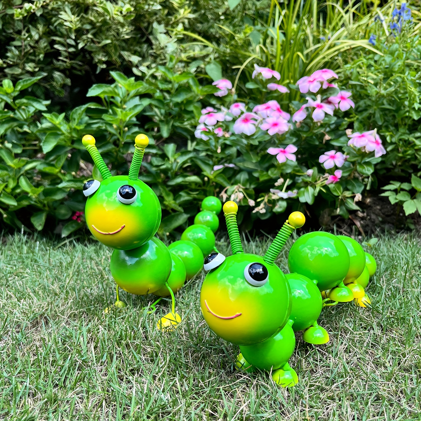 Image of 2/4pcs Iron For Caterpillar Patio Art Garden Decor Home Decor Lawn Decor Wall Sculpture