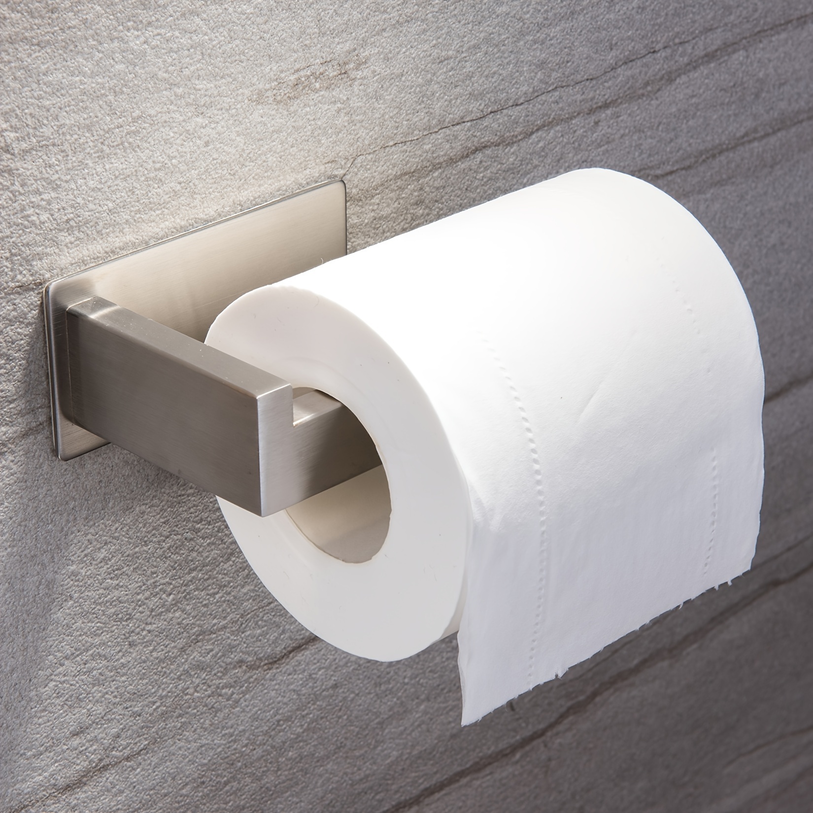 

Easy-install Stainless Steel Holder - No Drill, Wall & Cabinet Mountable, Roll Paper & Towels, Ideal Bathroom Organizer And Storage Accessory