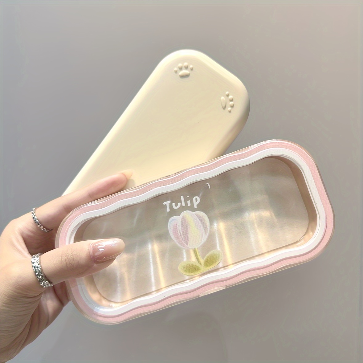 

Étui à lunettes en plastique au , -pression portable, boîte de rangement lunettes à fleurs, accessoire de , cadeau les fêtes.