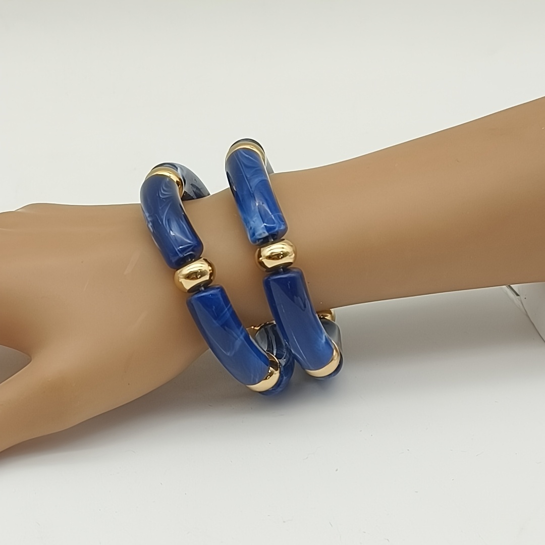 TEMU 2pcs Fashionable Curved Bangle Set, Vintage Geometric Three-dimensional Elegant, , Sexy, Romantic, Cute, Sweet, And Beautiful Bohemian Style