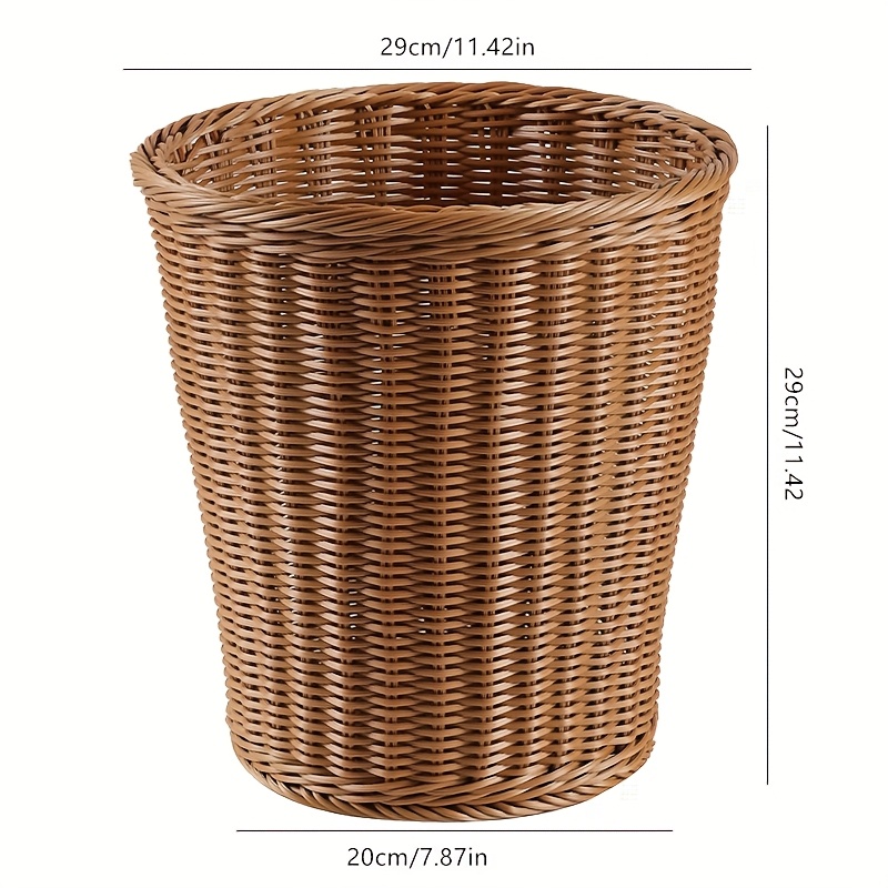trash can plastic rattan home kitchen waste bin woven   trash basket Product details 5