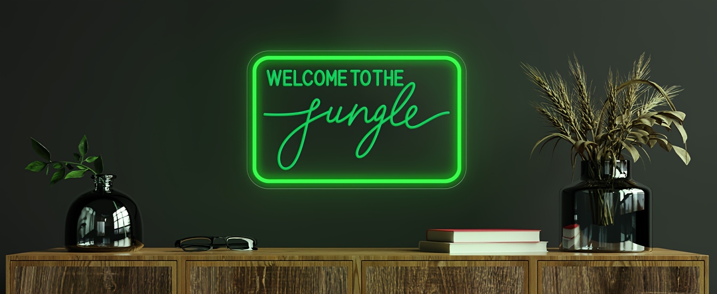 Welcome Jungle Neon Sign Wall Decor Led Neon Lights Party - Temu