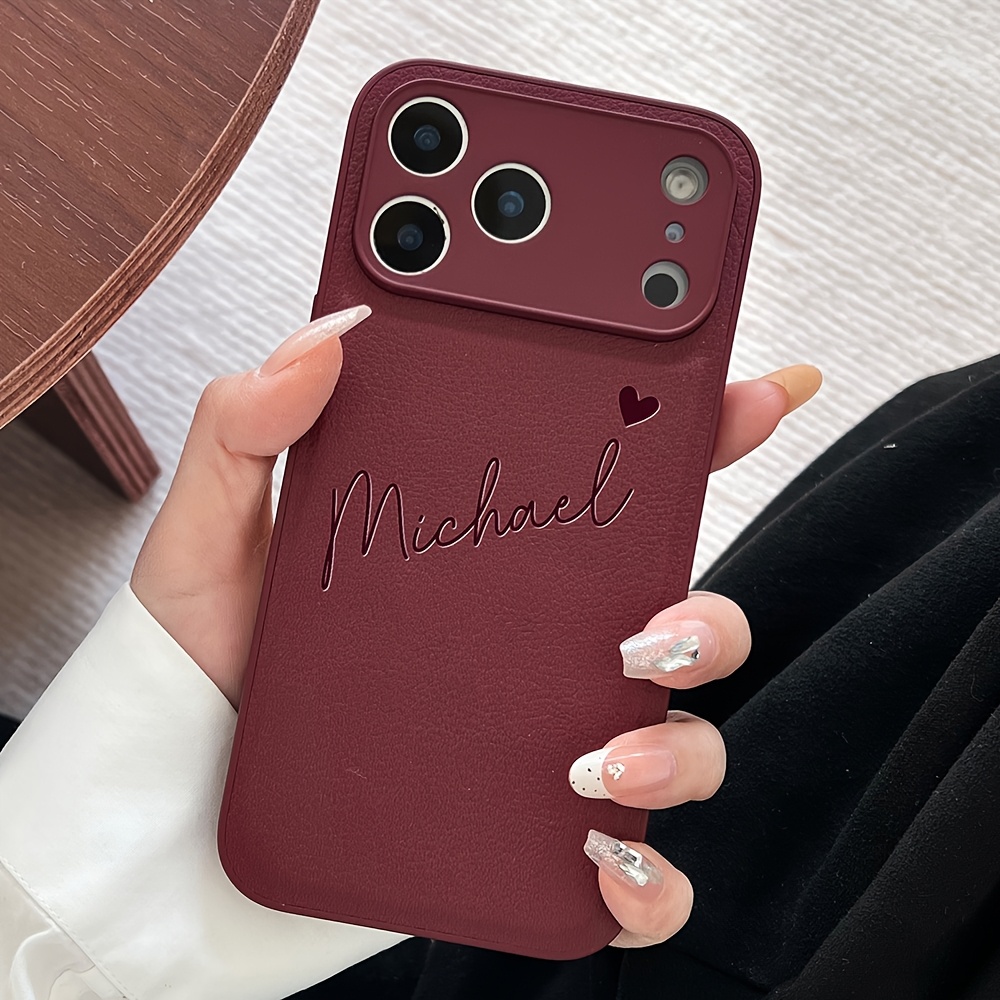 TEMU Phone Case: Personalized Font Signature Custom Name Letters 3d Laser Engraving Phone Case Compatible With Iphone 17 16 15 Pro Max Luxury