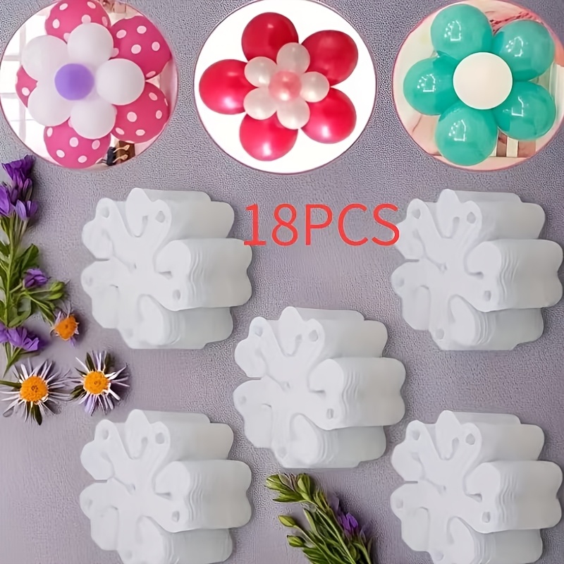 TEMU 18 piezas de pinzas para globos con diseño de flores, adecuadas para , Festival de , Pascua, fiestas, , , Navidad, decoraciones de Halloween,