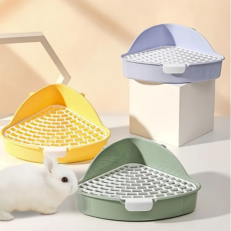 

1pc Rabbit Litter Box- Abs Plastic Pet Toilet Pan For Small Animals, Ideal For Rabbits, , , - Health Supplies