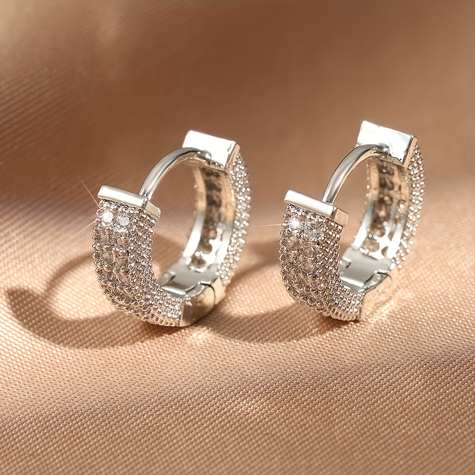 2pcs Boho Hoop Earrings for Women — Hypoallergenic Zirconia Inlay