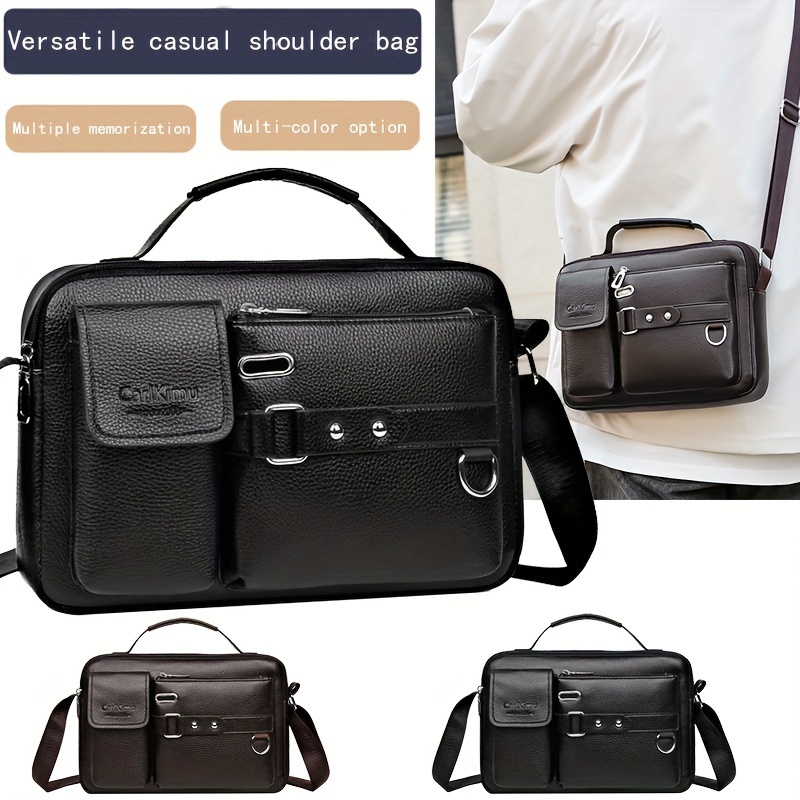 

New Men's Shoulder Bag, Horizontal Commuter Crossbody Handbag, Travel Briefcases